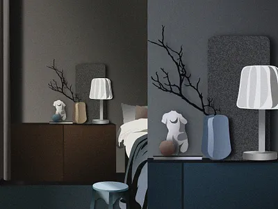 Night Interior design flat homedecor illustration minimal ui vector vector art vector illustration vectorart