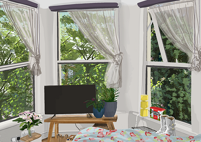 Lockked in 4 covid digital art digital illustration illustration london nature nature art nature illustration observational illustration workfromhome