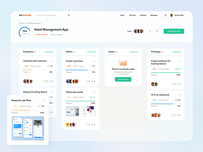 Pro:manage Web App - Detail Project app big sur card clean dashboard design glass kanban board minimal project project management ui ux web app web design website