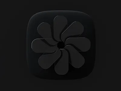 Photos / black 3d appicon big sur design icon ios mac ui