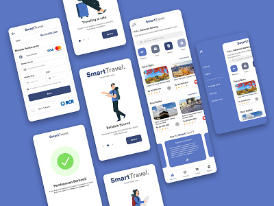 Traveling App blue branding clean dailyui design illustration illustrations indonesia designer inspiration simple travel travel app typography ui ux