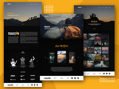 Travelin - Portfolio Travel Web design minimal portfolio travel travel app ui web design