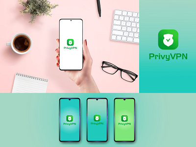 privy VPN app branding design flat icon illustration illustrator logo minimal