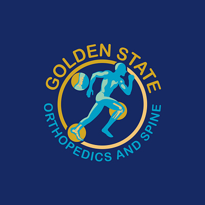 Golden states orthopedics AND spine art design golden illustration logo orthopedics spine states vector