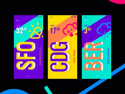 Weather app concept. app dark ios mobile ui user experience user interface userexperience userinterface ux