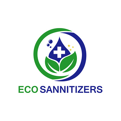 eco sanitizerS art blue clean design eco ecosanitizers floral green illustration leaf logo sanitizers vector virus