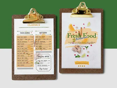 Daily Fresh Food Restaurant Menu Design design illustration premium download psd