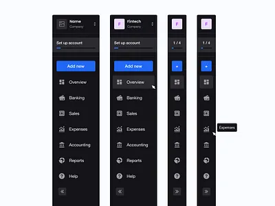 Sidebar Navigation clean collapsed collection concept crm dark design desktop expanded minimal navigation podvoiska side menu sidebar sidebar design sidebar menu sidebar navigation ui user inteface web