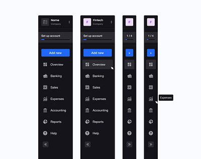 Sidebar Navigation clean collapsed collection concept crm dark design desktop expanded minimal navigation podvoiska side menu sidebar sidebar design sidebar menu sidebar navigation ui user inteface web