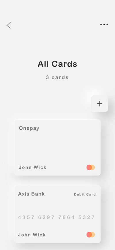Onepay app neumorphism payment skeumorphism wallet