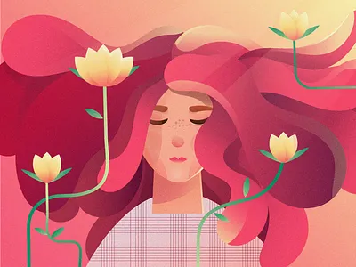Peace adobe illustrator floral girl flower girl girl character girl illustration illustration illustration art meditation web