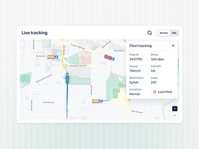 Fastfleet | Live Tracking Modal Design | Fibo Studio b2b car delivery driver fastfleet fibostudio fleet helloshams location logistics management modal design order saas shipment tracking transportation uiux vehicle website