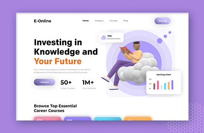 Modern E-Learning Platform UI Design app app design branding design designer figma interaction design landing page landing page design mob mobile app design ui ui ux design uidesign uidesigner user experience user interface design ux website mobile design website design