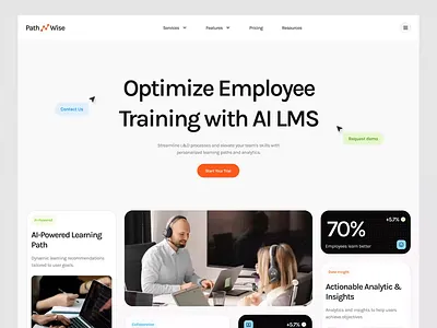 Path Wise - Education Learning Management Platform ai campus design education elearning elementor framer landing learning lms management page platform software system ui webflow website wordpress