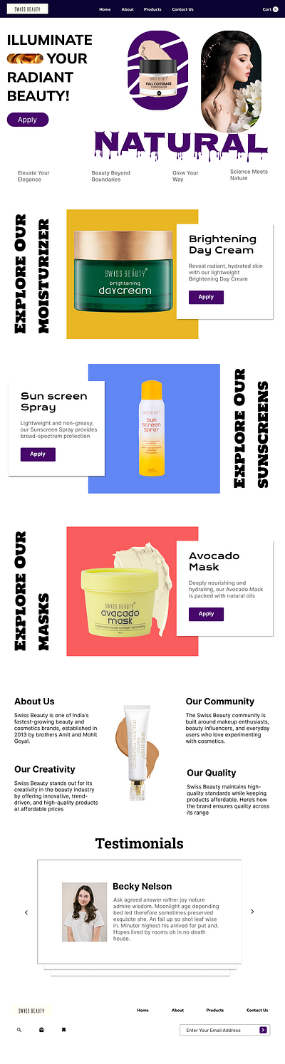 Beauty Website figma ui