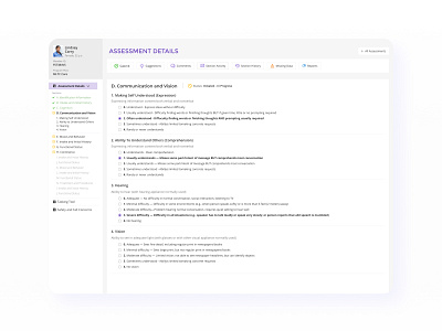 Healthcare Solution. Assessment Details page. app assessment education health care healthcare learning questionnaire questions test ui ux