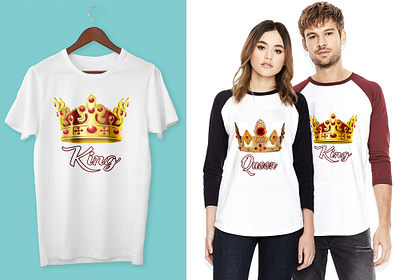 King Queen Couple T-Shirt Design