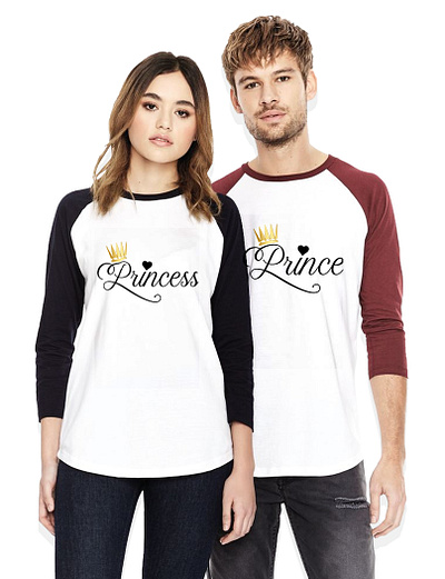 Prince Princess Couple T-Shirt Design