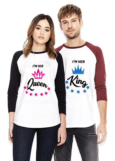 King Queen Couple T-Shirt Design t shirt design