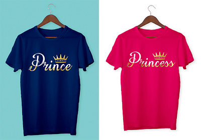 Prince Princess Couple T-Shirt Design t shirt design