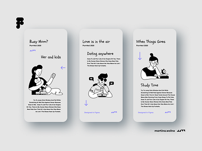 Onboarding with ilustrations black, white, gray app black design figma gray illustration minimalist mobile onboard people phone ui white