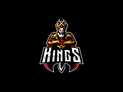 KINGS | MASCOT LOGO branding crown esport esports esports logo gaming identity illustration king logo kings kingsman logo logo design mascot mascot logo sport club sword team logo vector warior