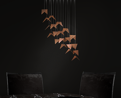 RECT chandelier black&rust animation chandelier design furniture design lamp lighting product design