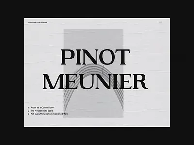 Explorations - Pinot Meunier 3d branding concept design illustration minimal motion portfolio typography ui ui design ux web web design website
