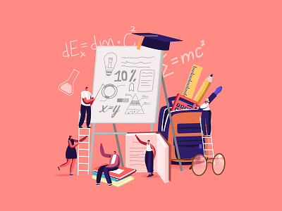 Back to School app character illustration school vector