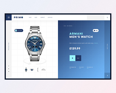 Primo - Watch Shop Template concept design ecommerce illustration shop template theme ui ux web web design website website design