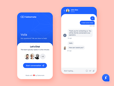 Chat app for sales CRM chat chat app chat bot chat box chat bubble chat design clean conversation sales ui design ui ux web app