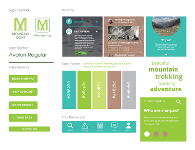 Mountain Goat Hiking App: Style Tile aggregator app award winning hiker hiking himalayan himalayas indian mountain mountains outdoors sherpa trek trekker trekking ui uiux uiux design uiuxdesigner ux