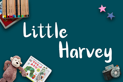 Little Harvey Font businesscard card cheerful design display font fontdesign handwriting joy logo playful simple soft