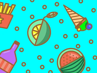 Tasty cover design icon illustration minimal vector web