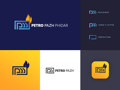 Petro Pazh Phidar Logo blue fire fire logo fire safety fire station fireworks logo logodesign logos p letter p letter logo p logo petro petrol petroleum photoshop pictogram safe safety shield