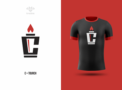 c tourch design fire line logo minimalist modern monogram simple sport tourch