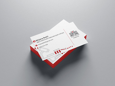 Business card_Lab technician - ab b blood design grey gruop hospital icons illustration laboratory lines microscope o red tecnician test tubes