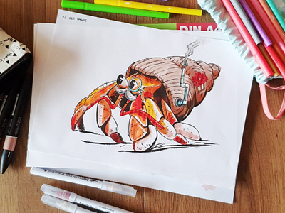 Inktober #2 Old house crab draw drawing house illustration inkdrawing inktober inktober2020 marker promarker traditionalart