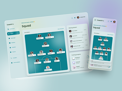 Squad management | Football manager platform dashboard dashboard app dashboard design dashboard ui football football app squad management