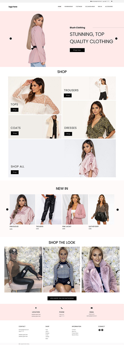 Ladies Boutique E-commerce website slider branding design designer illustration web