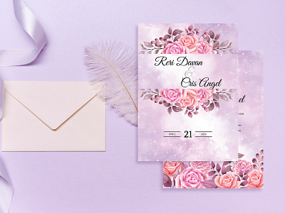 Floral Wedding Invitation design floral wedding invitation wedding wedding design wedding invitation wedding invitation elegant wedding invitation leaves wedding invitations wedding invites weddings