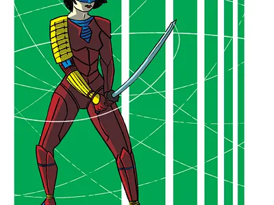 A is for Atom: Katana batman comic books comics dccomics graphic novel illustration japanese walshwork