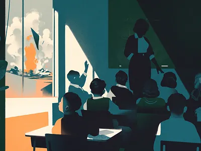 Nuclear Weapons children conceptual digital editorial education folioart illustration karolis strautniekas politics texture