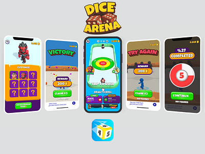 Dice Arena Game design flat game icon illustration logo low poly ui ux vector