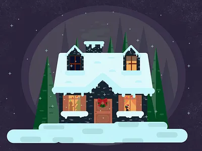 Winter Cabin cabin art christmas cabin christmas illustration vector cabin vector illustration winter illustration