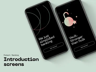 Introduction Screens - Fintech/Banking app app design design minimal typography ui ui ux ui ux design ui design ux