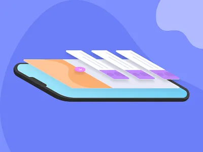 Portfolio UI/UX Illustration design illustration purple sketch ui ux web design