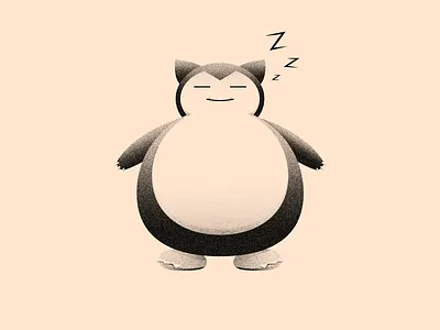 Vectober 21.5 - Sleep #2 2d black color colors flat illustration illustrator inktober light night pokemon snorlax texture vectober vector white