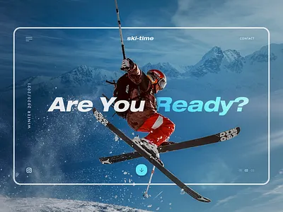 Hero Section design exploration adrenaline banner hero banner hero image hero section landingpage ski skiing slider ui ui design uiux web design winter
