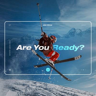 Hero Section design exploration adrenaline banner hero banner hero image hero section landingpage ski skiing slider ui ui design uiux web design winter